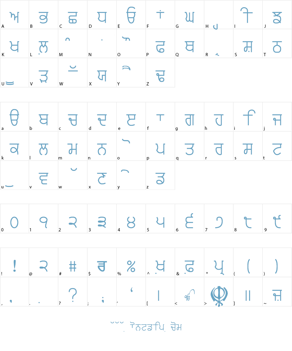 ArivMdr tfiprfeItr Font Character